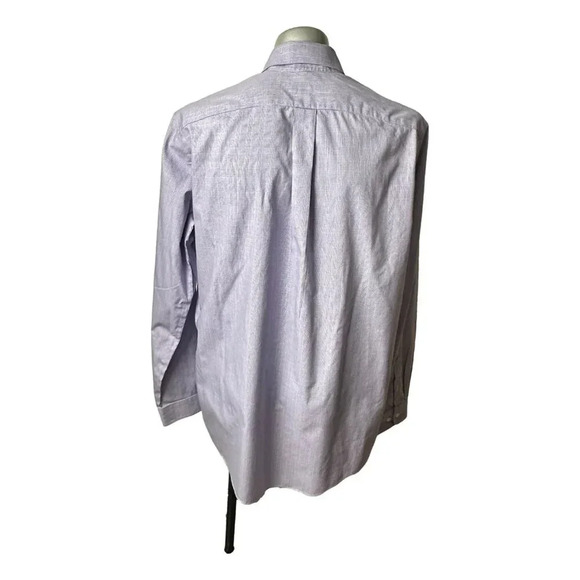 Eddie Bauer  Mens Shirt Size LT Purple White Small Check Tall Long Sleeve - Picture 2 of 7